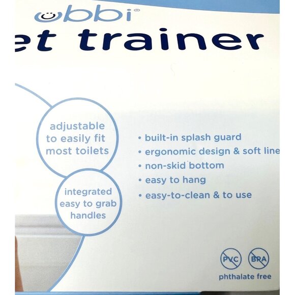 Ubbi Toilet Trainer With Hook Adjustable & Easy-To-Clean Blue & White - Picture 3 of 4